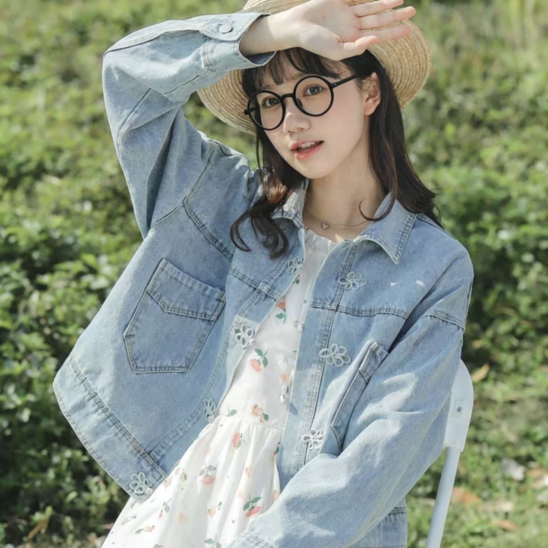 Korean Retro Button Denim Jacket Women Loose Fit Spring Autumn Top