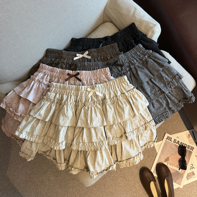 Sweet Polka Dot Bow A-Line Mini Skirt for Women